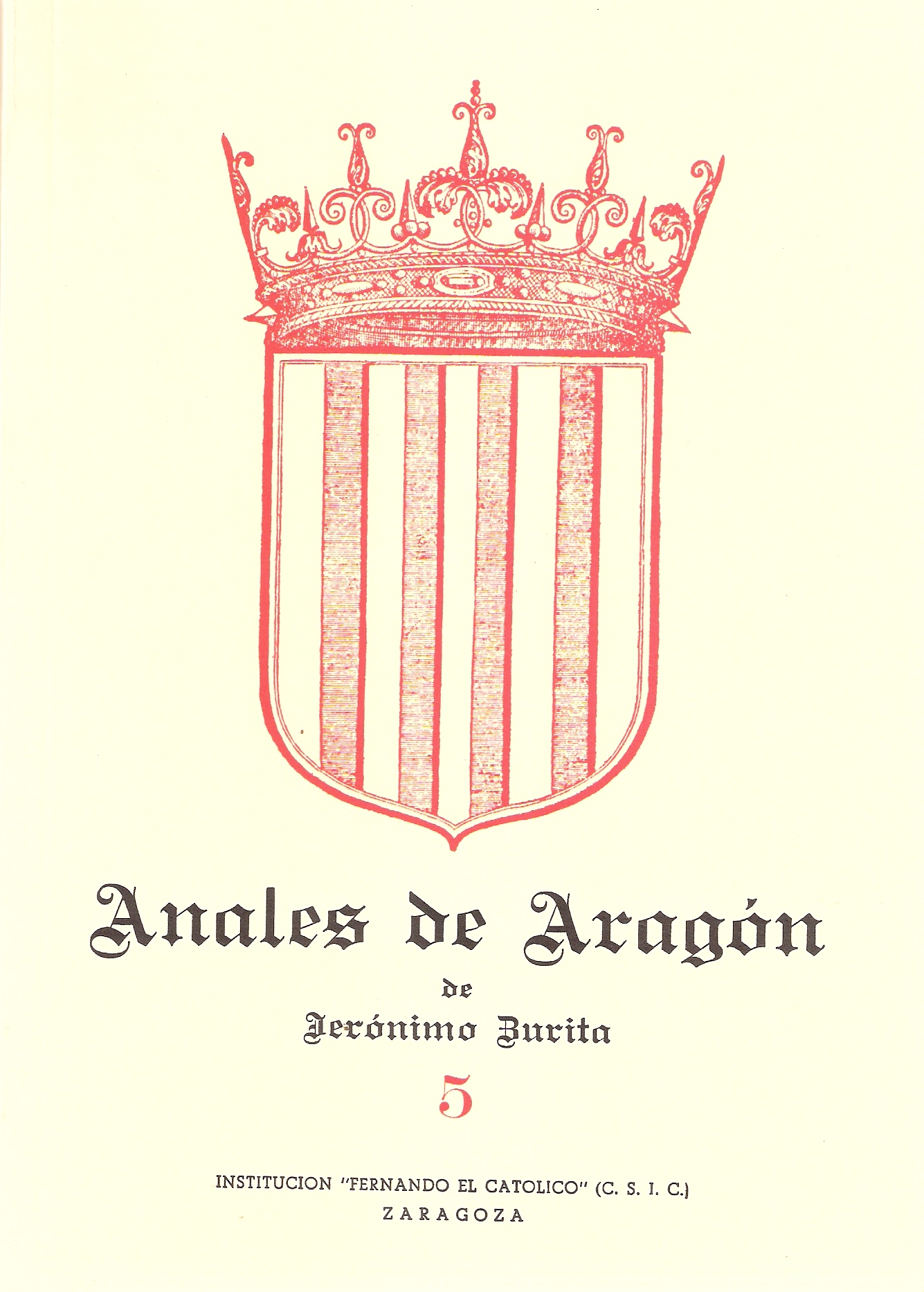 Portada de ANALES DE ARAGÓN 5